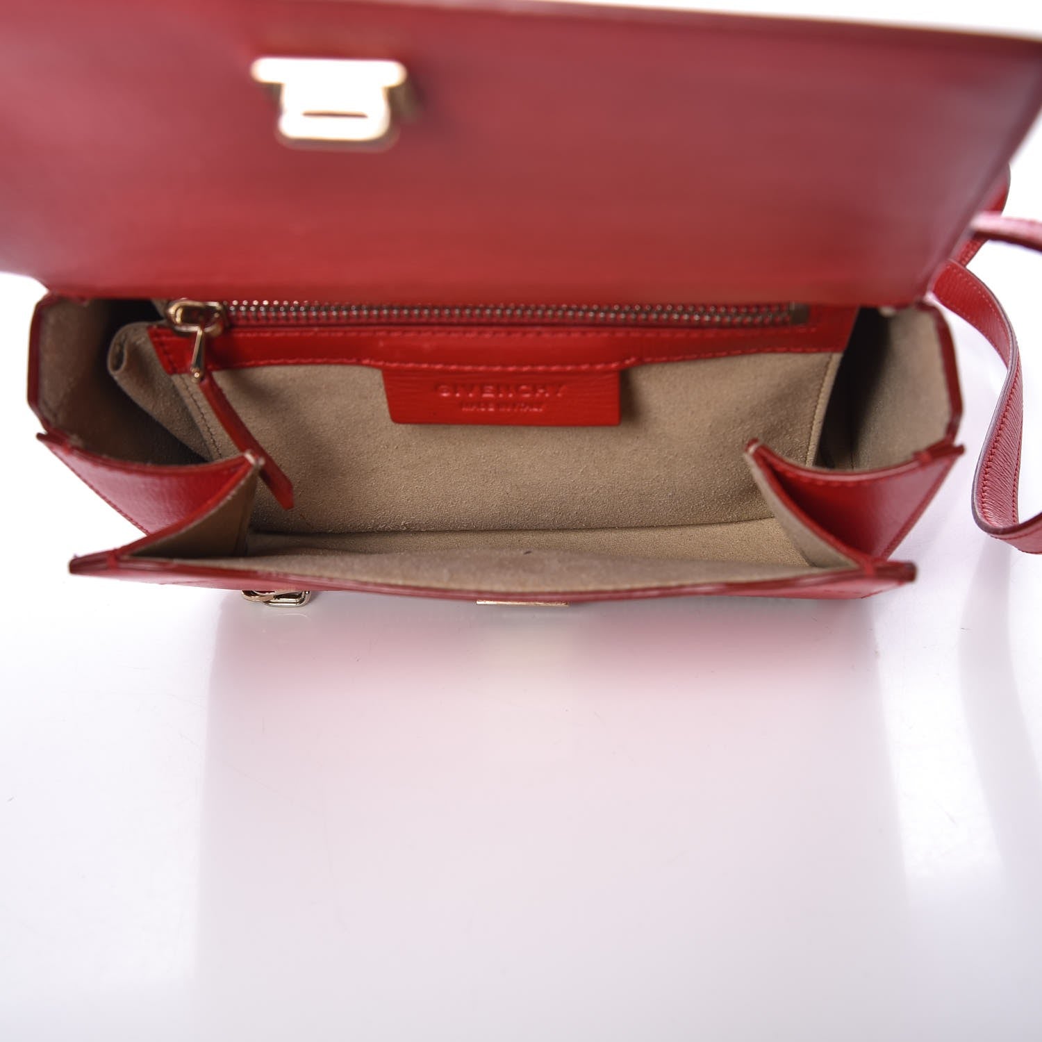 Givenchy Textured Calfskin Mini Pandora Box Crossbody Bag Red 5 of 18
