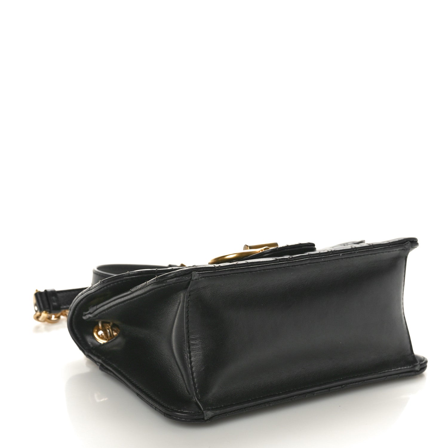 Salvatore Ferragamo Calfskin Quilted Gancini Flap Bag Black 4 of 9