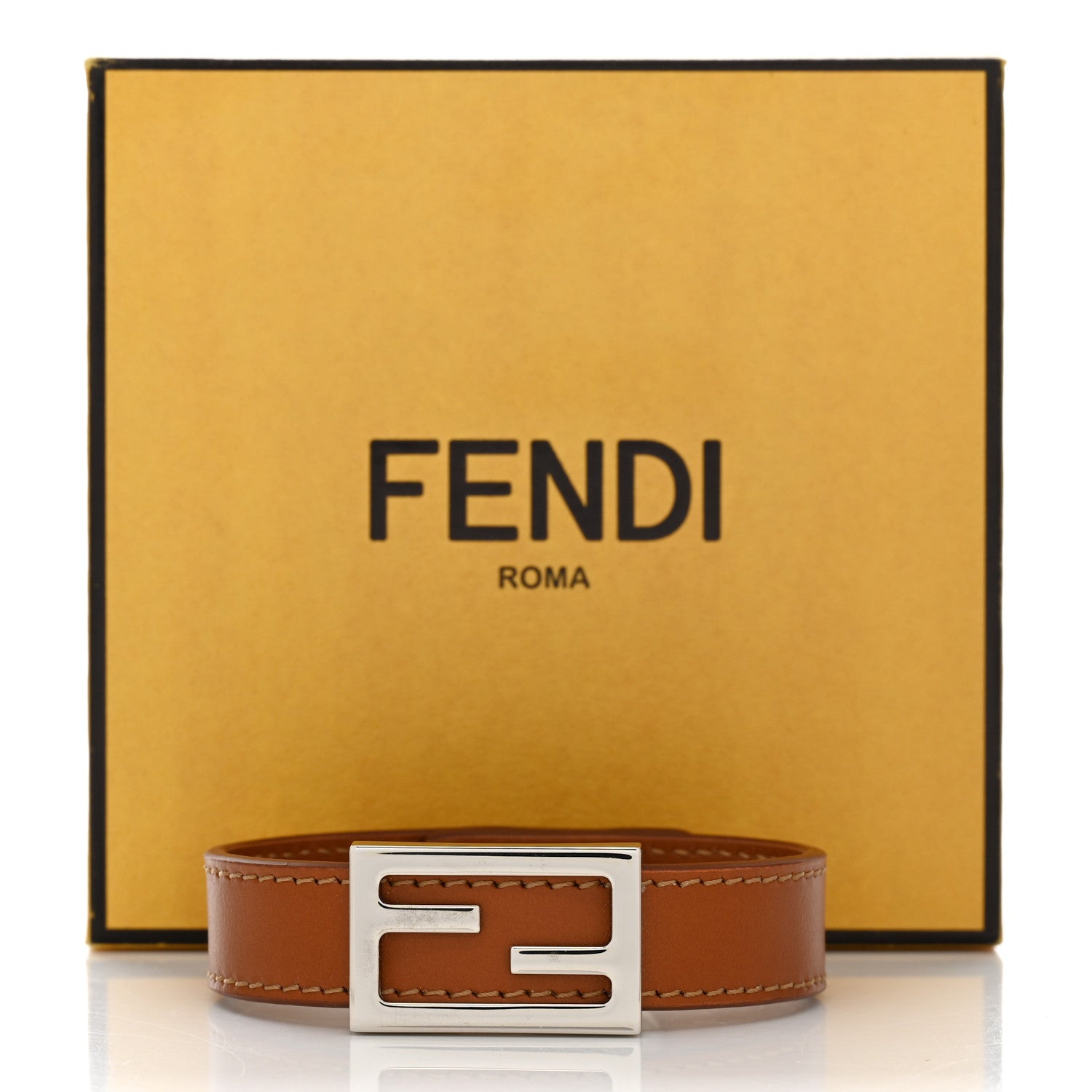 Fendi Calfskin FF Bracelet S Brown 6 of 6