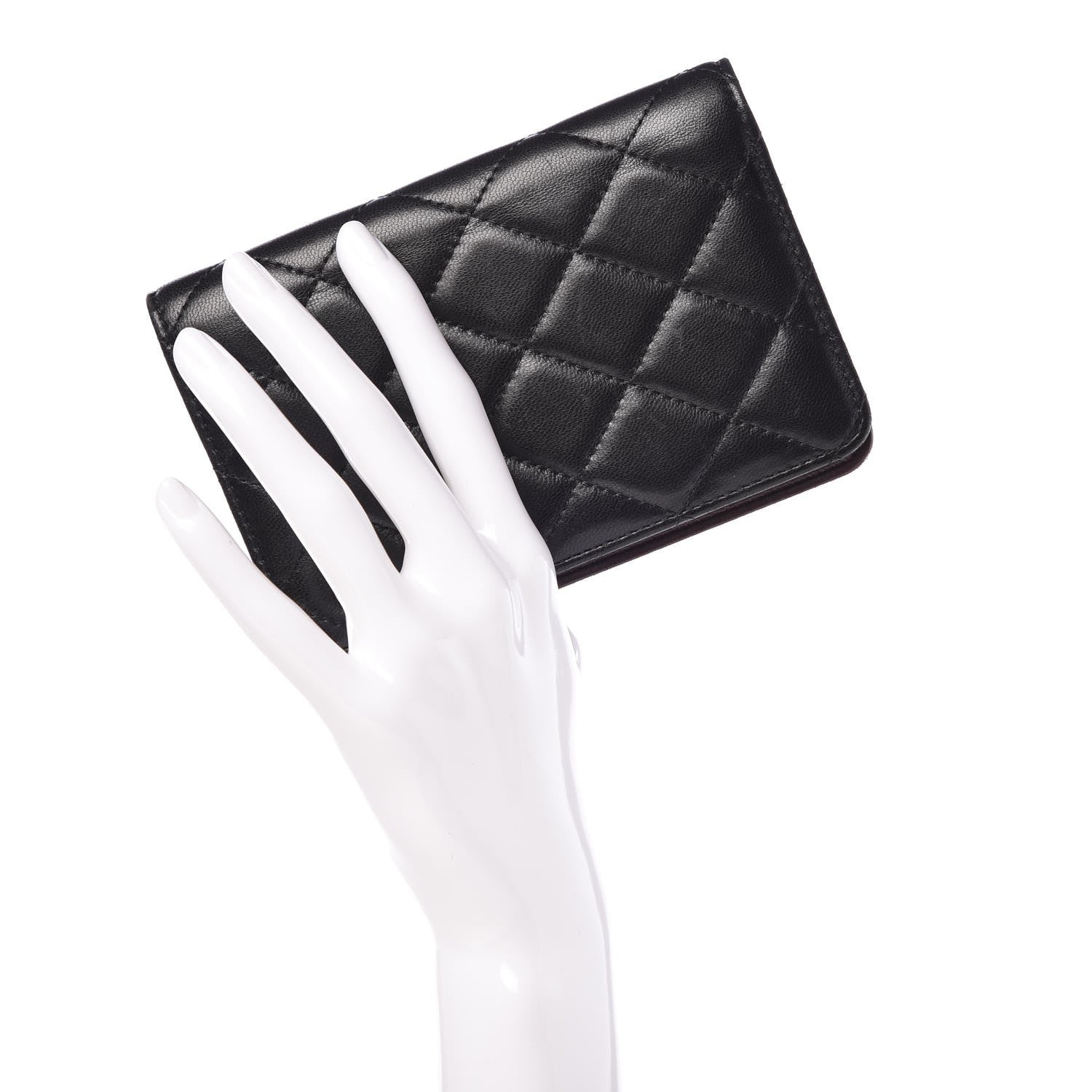 Chanel Lambskin Quilted Passport Holder Black 2 of 9