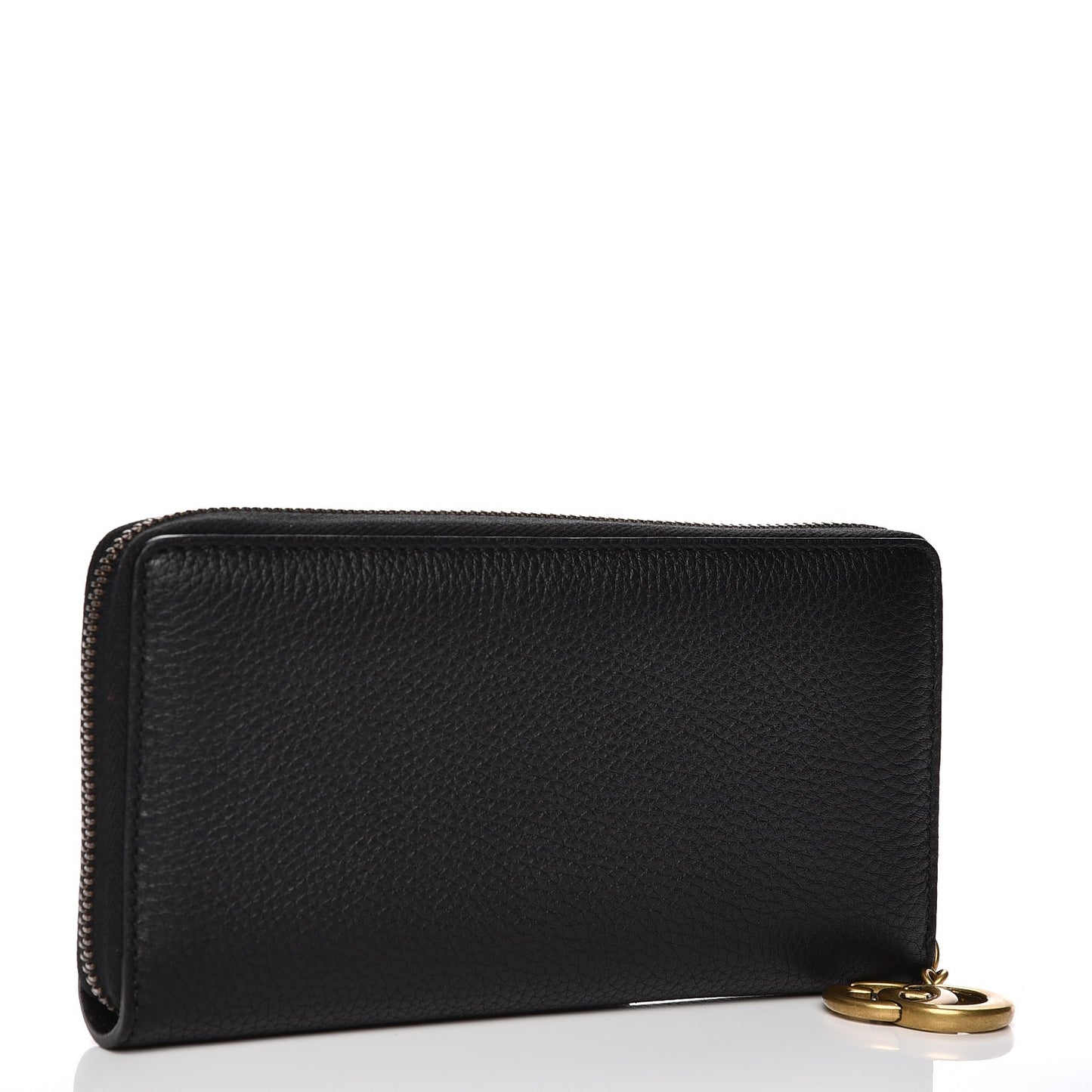 Cellarius Calfskin GG Marmont Charm Zip Around Wallet Black