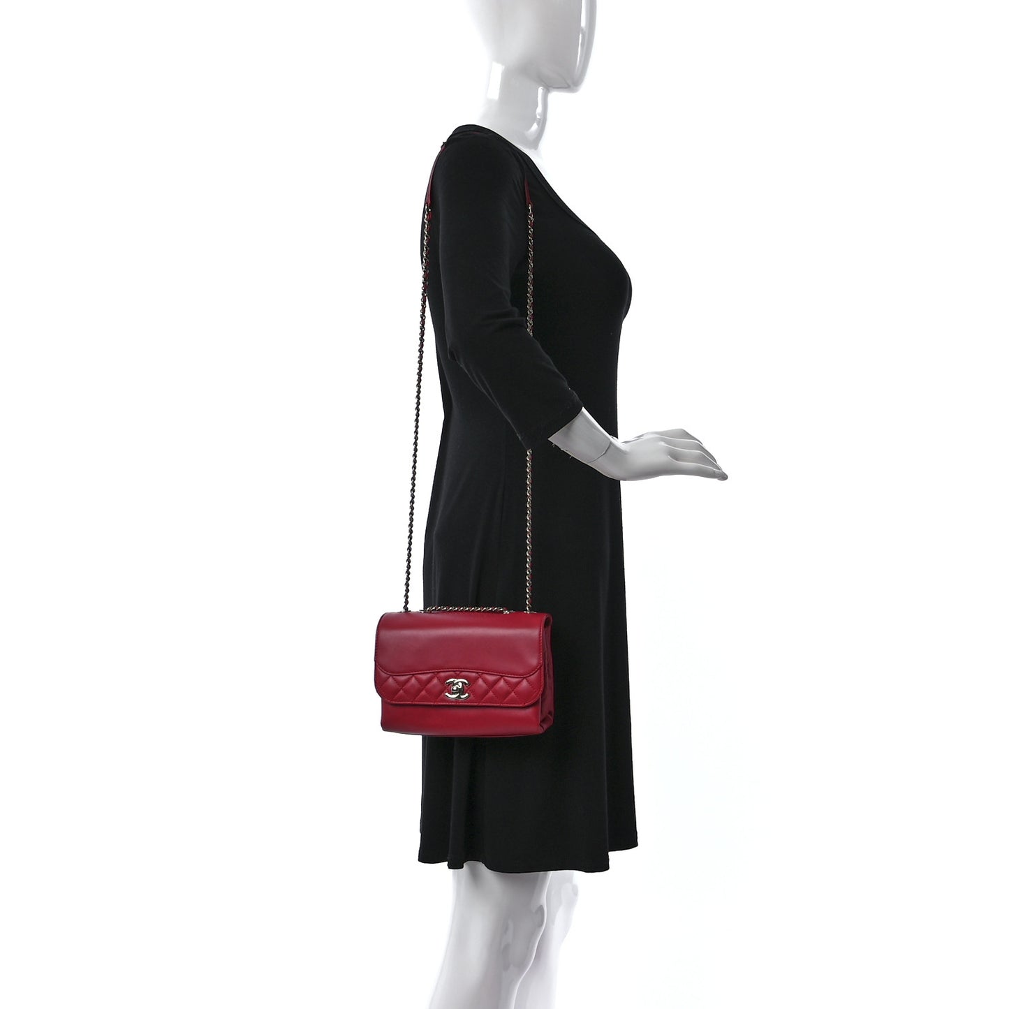 Calfskin Mini Tramezzo Flap Red