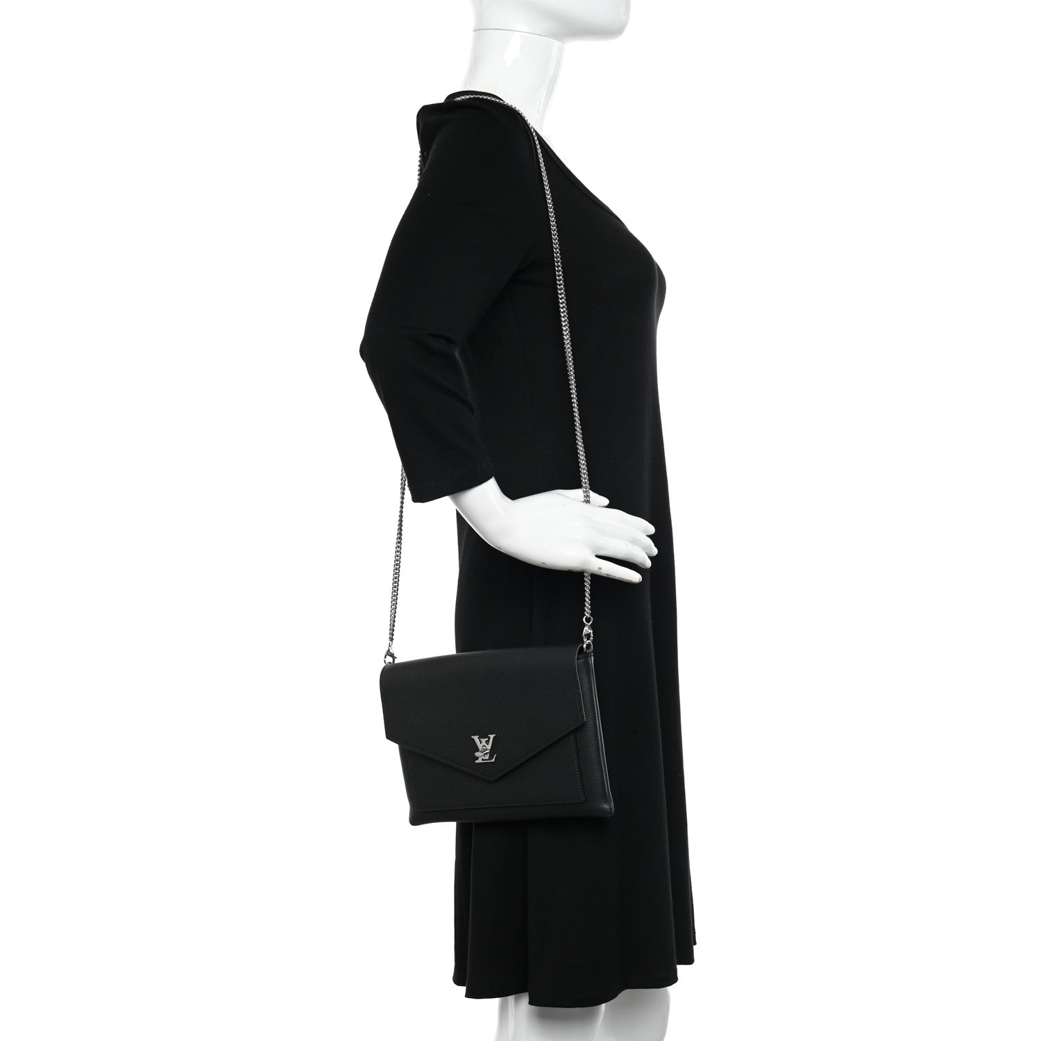 Louis Vuitton Soft Calfskin My Lockme Pochette Black 2 of 10