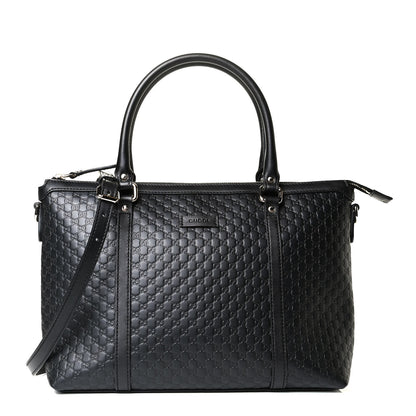 Gucci Soft Microguccissima Small Zippered Satchel Black 1 of 8