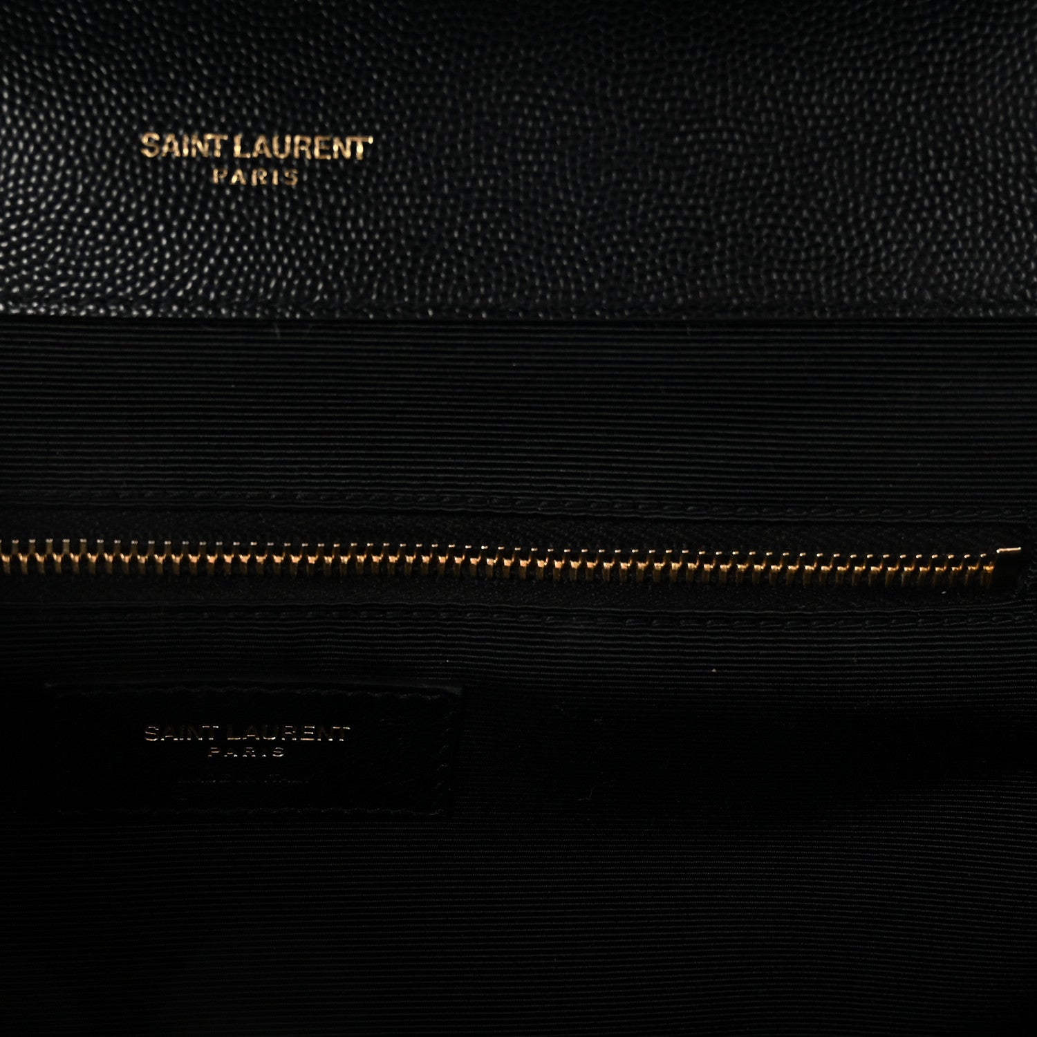 Saint Laurent Grain De Poudre Matelasse Chevron Large Monogram Satchel Black 6 of 9