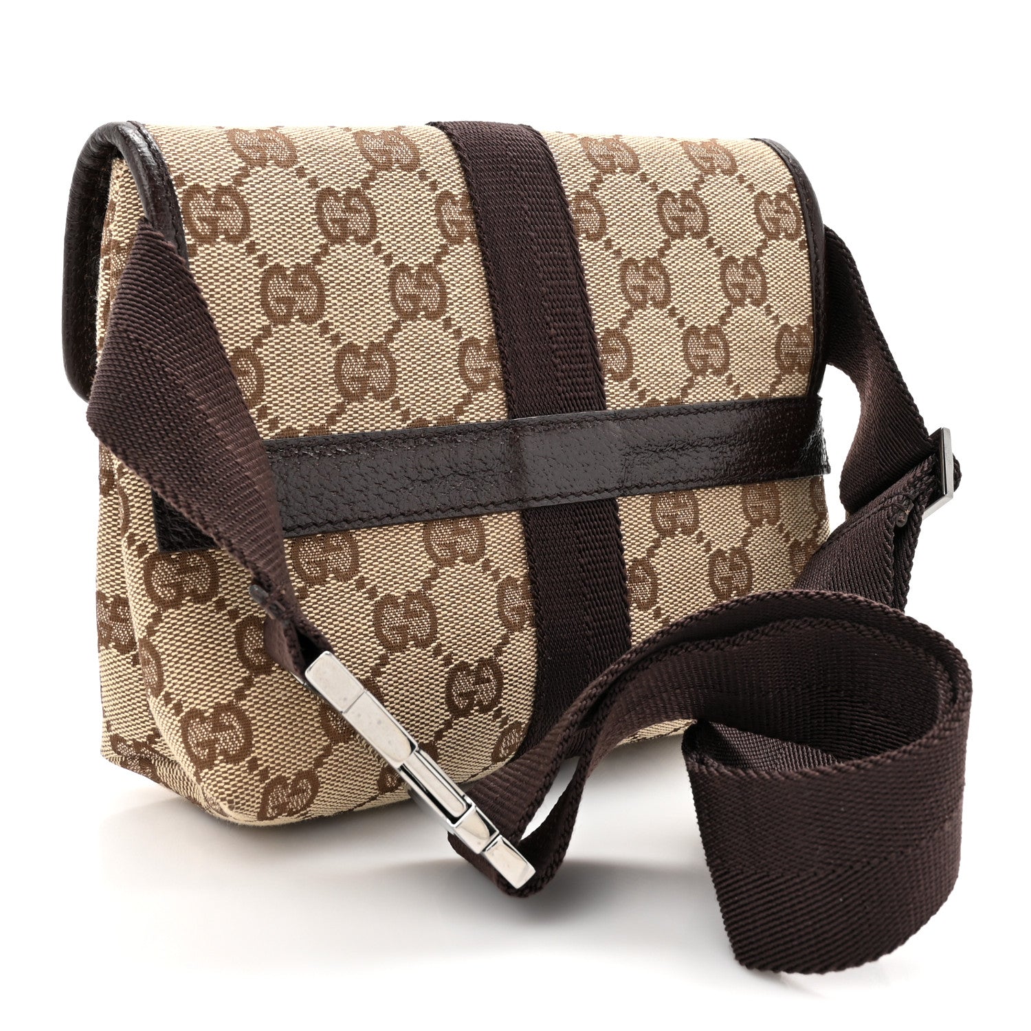 Gucci Monogram Waist Pouch Bag Dark Brown 3 of 10