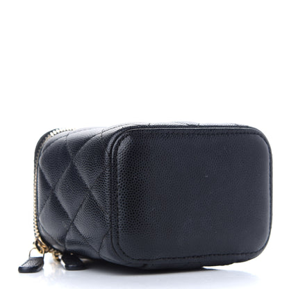 Chanel Caviar Quilted Mini Vanity Case With Chain Black 4 of 9