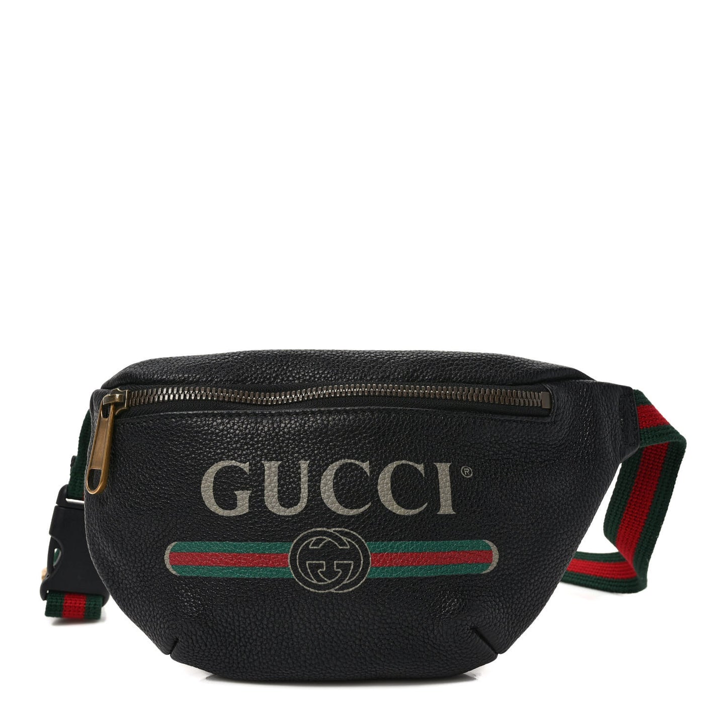 Grained Calfskin Small Logo Belt Bag Black