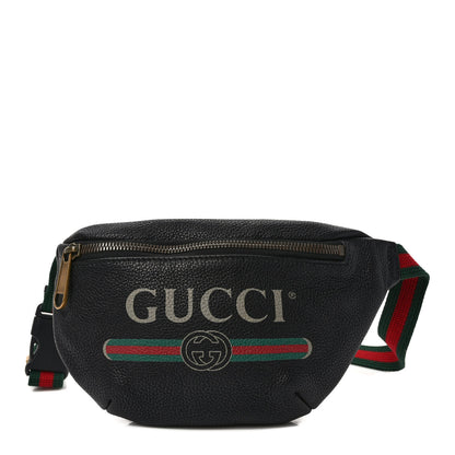 Gucci Grained Calfskin Small Logo Belt Bag Black 1 of 9