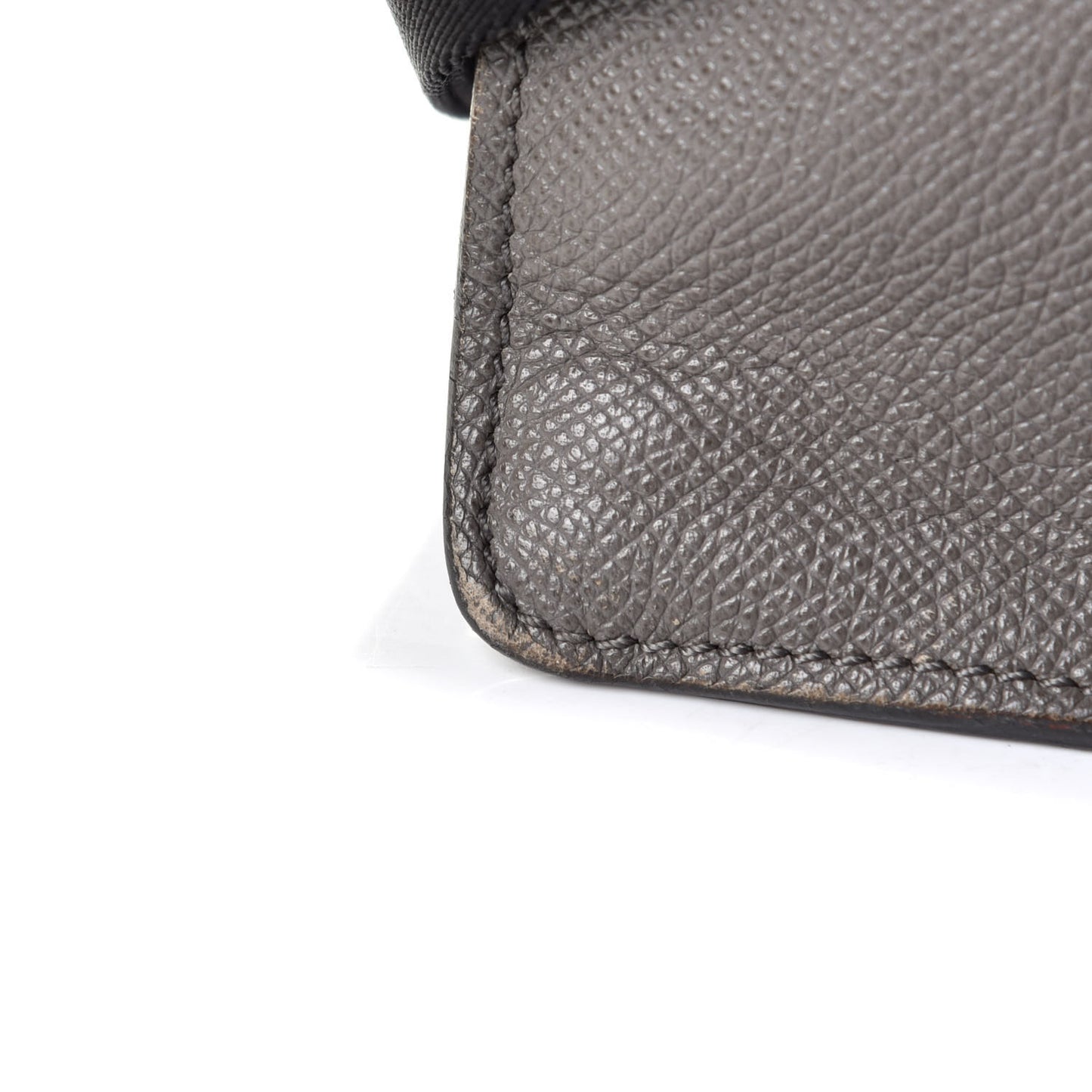London Grainy Calfskin Rivendale Messenger Bag Grey