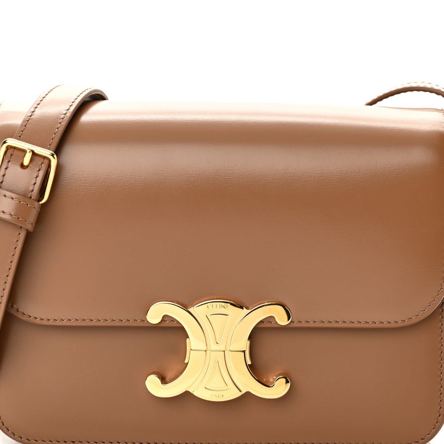 Celine Shiny Calfskin Teen Triomphe Bronze 8 of 11