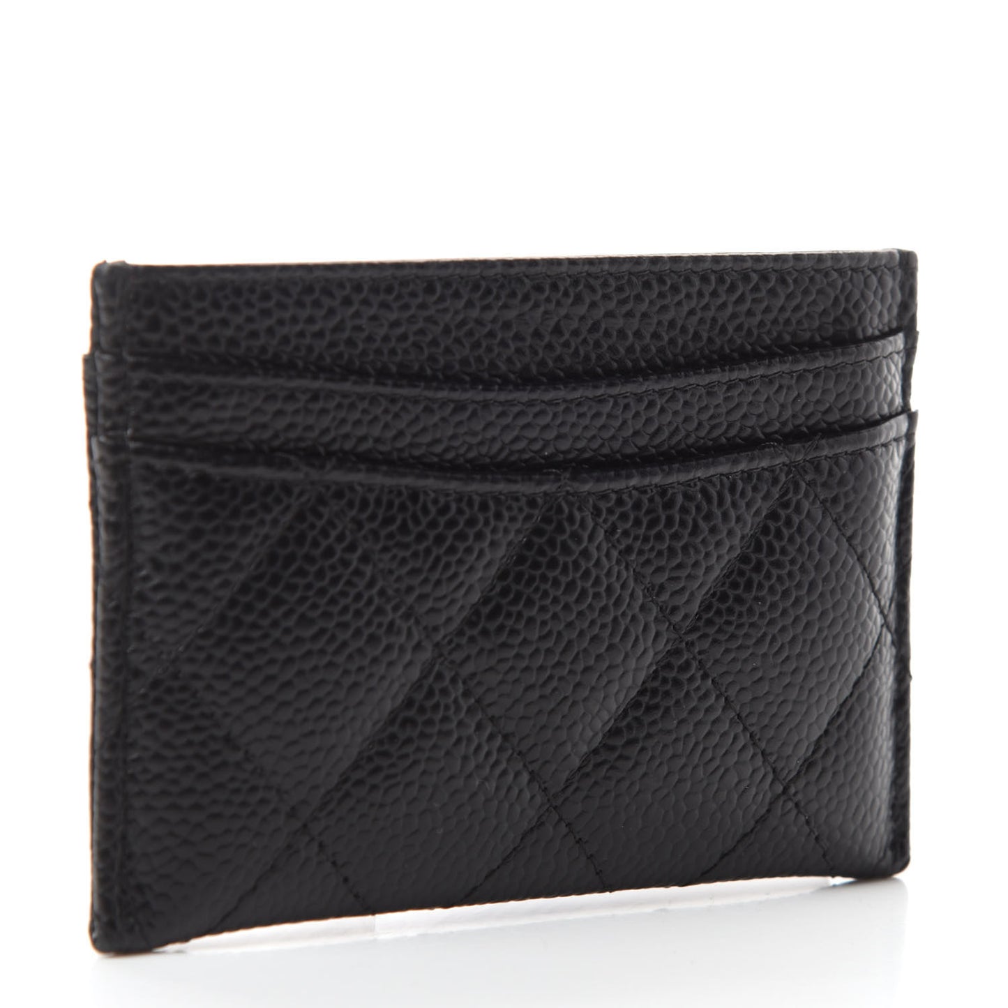 Caviar Quilted Card Holder Black