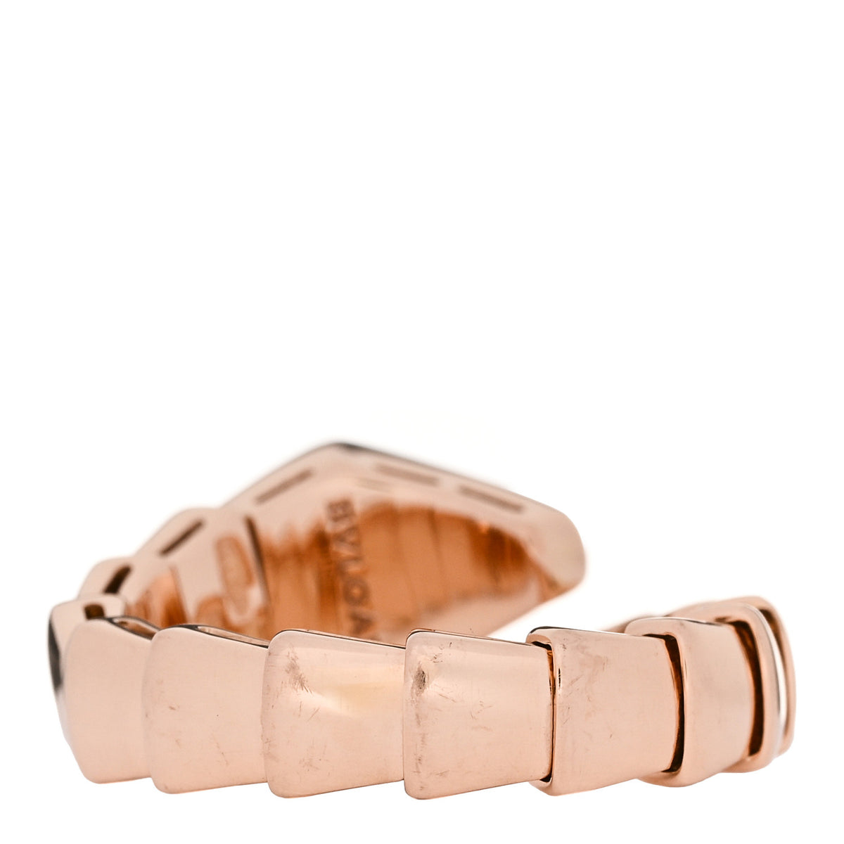 18K Rose Gold Diamond Serpenti Viper Ring S