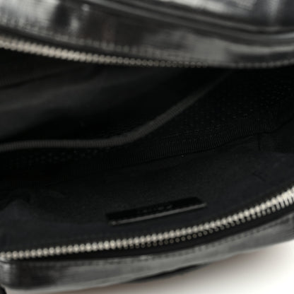 Fendi Glazed Fabric Vitello Century FF 1974 Stamp Patch Pocket Belt Bag Black 5 of 9