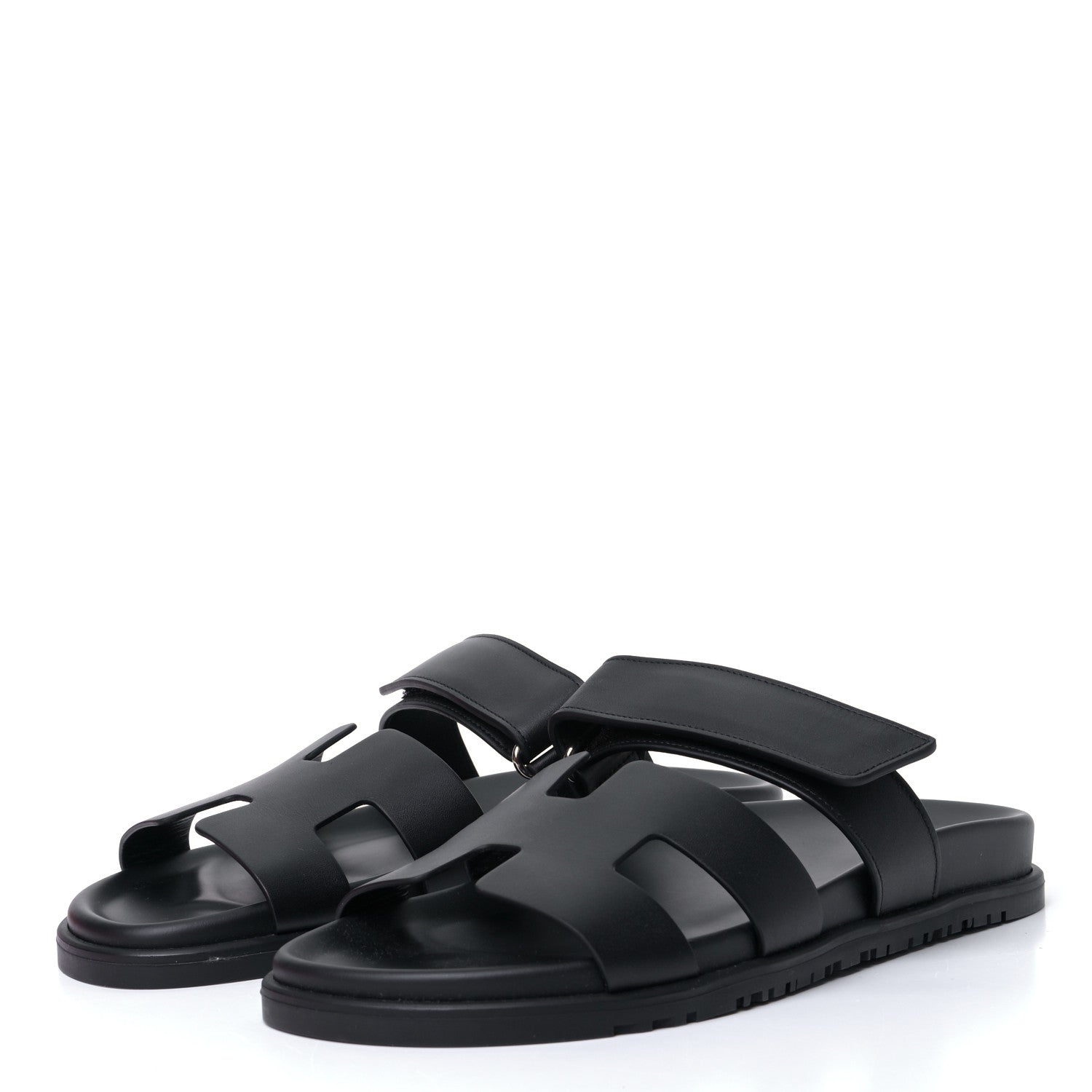 Hermes Calfskin Womens Chypre Sandals 41 Black 2 of 10