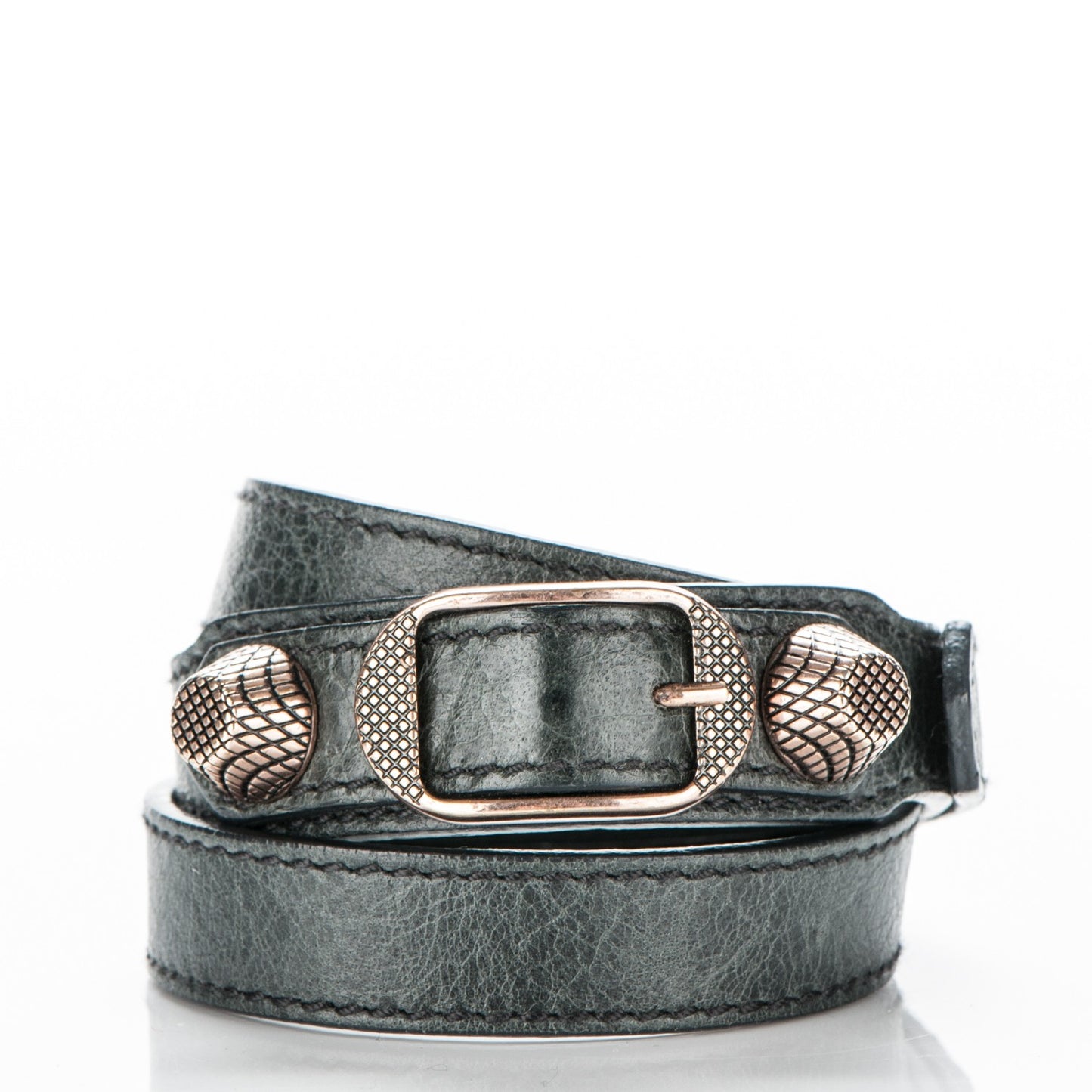Agneau Giant 12 Rose Gold Hardware Triple Tour Bracelet Anthracite