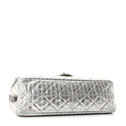 Chanel Metallic Striped Calfskin 2.55 Reissue 226 Flap Silver Silver 4 of 10