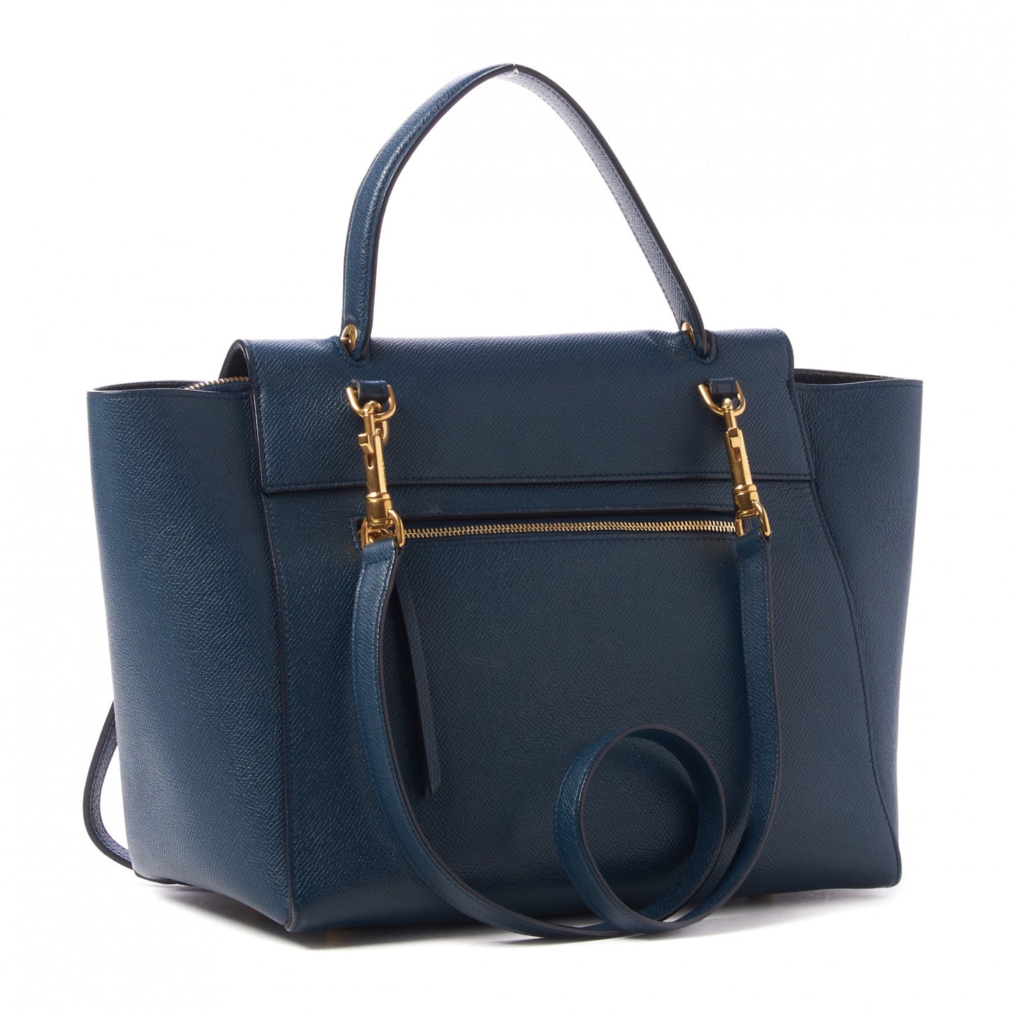 Grained Calfskin Mini Belt Bag Steel Blue