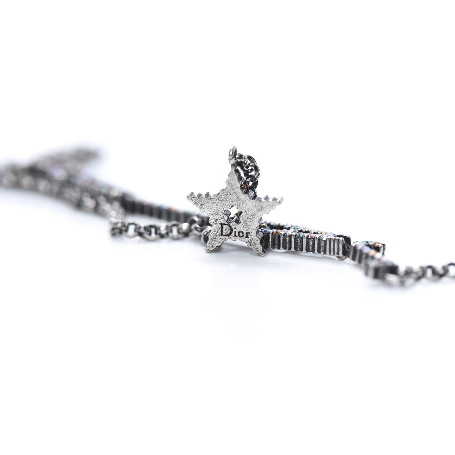Christian Dior Palladium Crystal Star J'Adior Long Necklace Multicolor 4 of 6