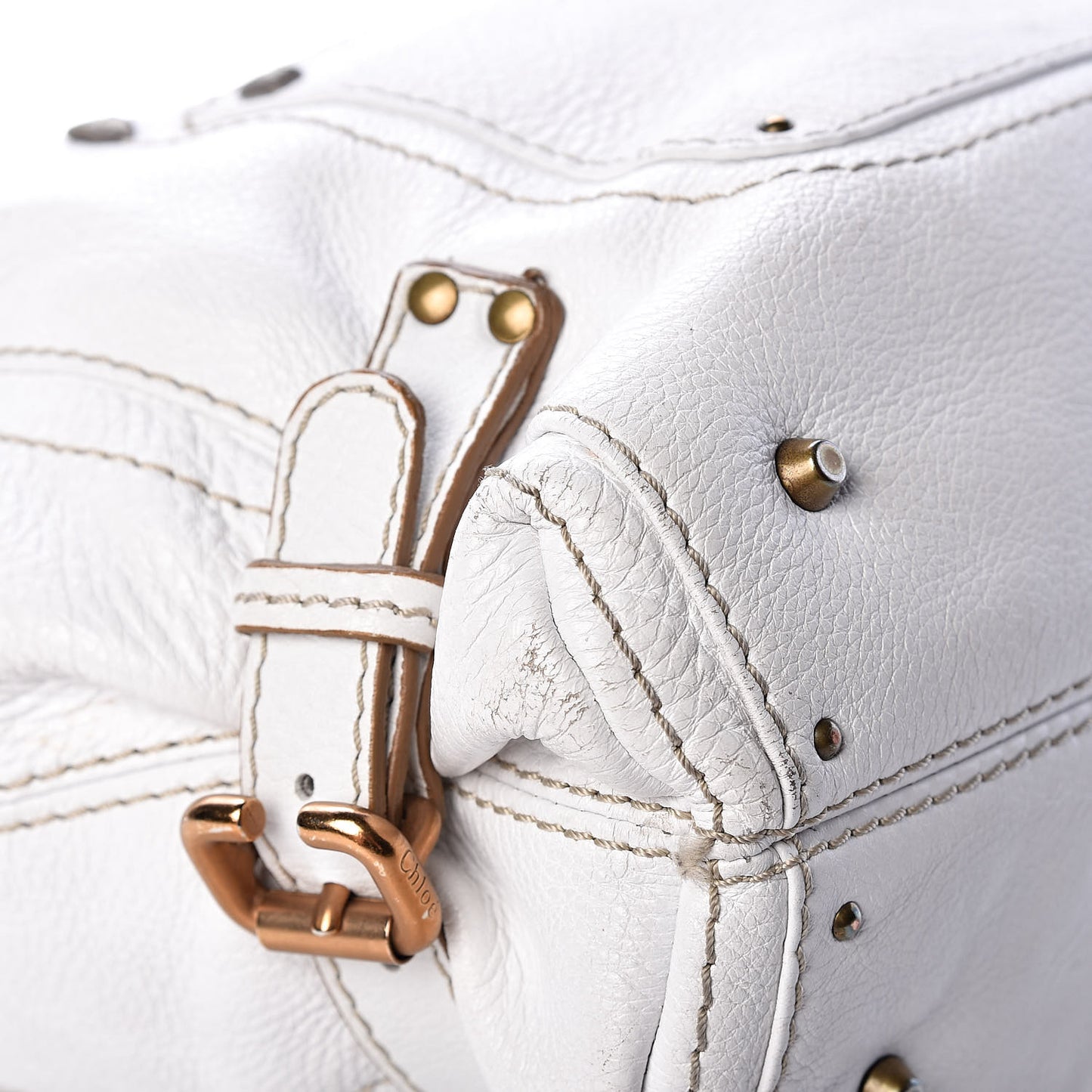 Calfskin Paddington Hobo White