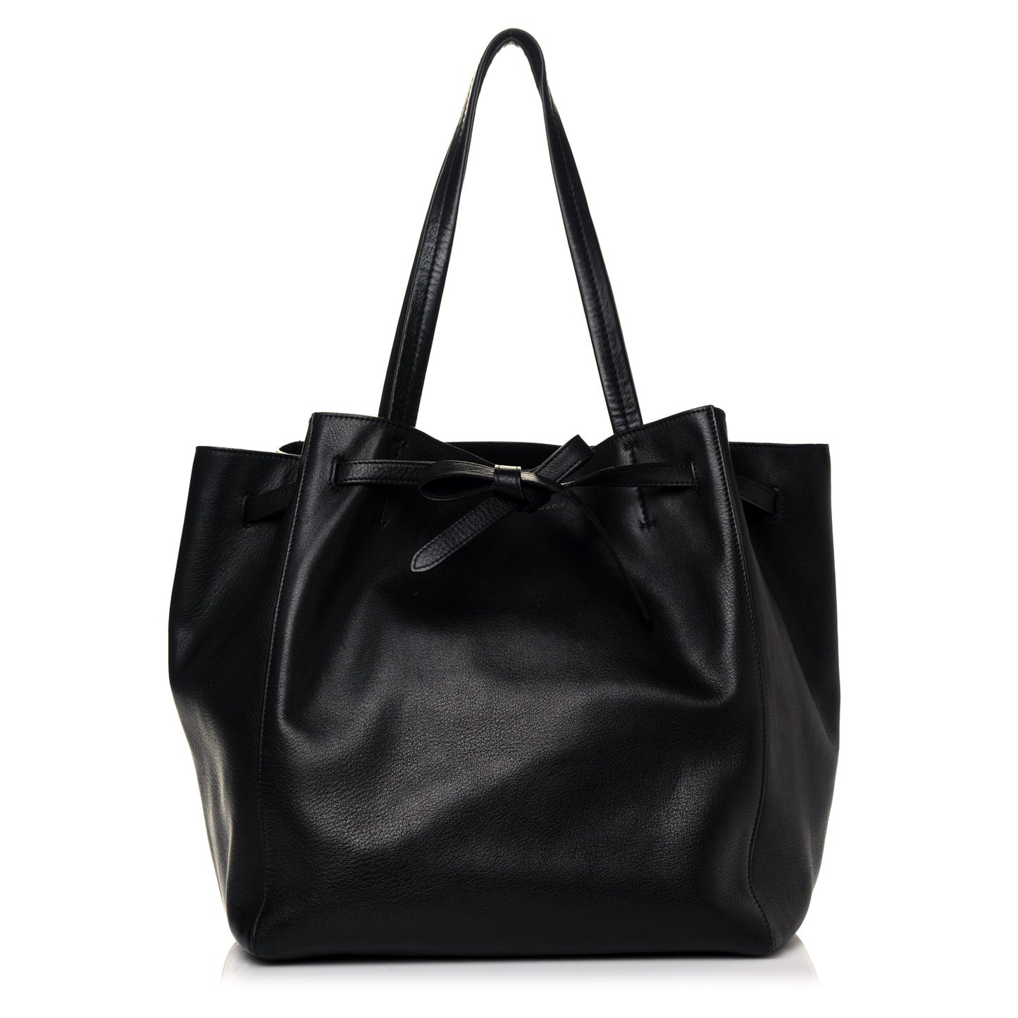 Soft Grained Calfskin Small Belt Cabas Phantom Black