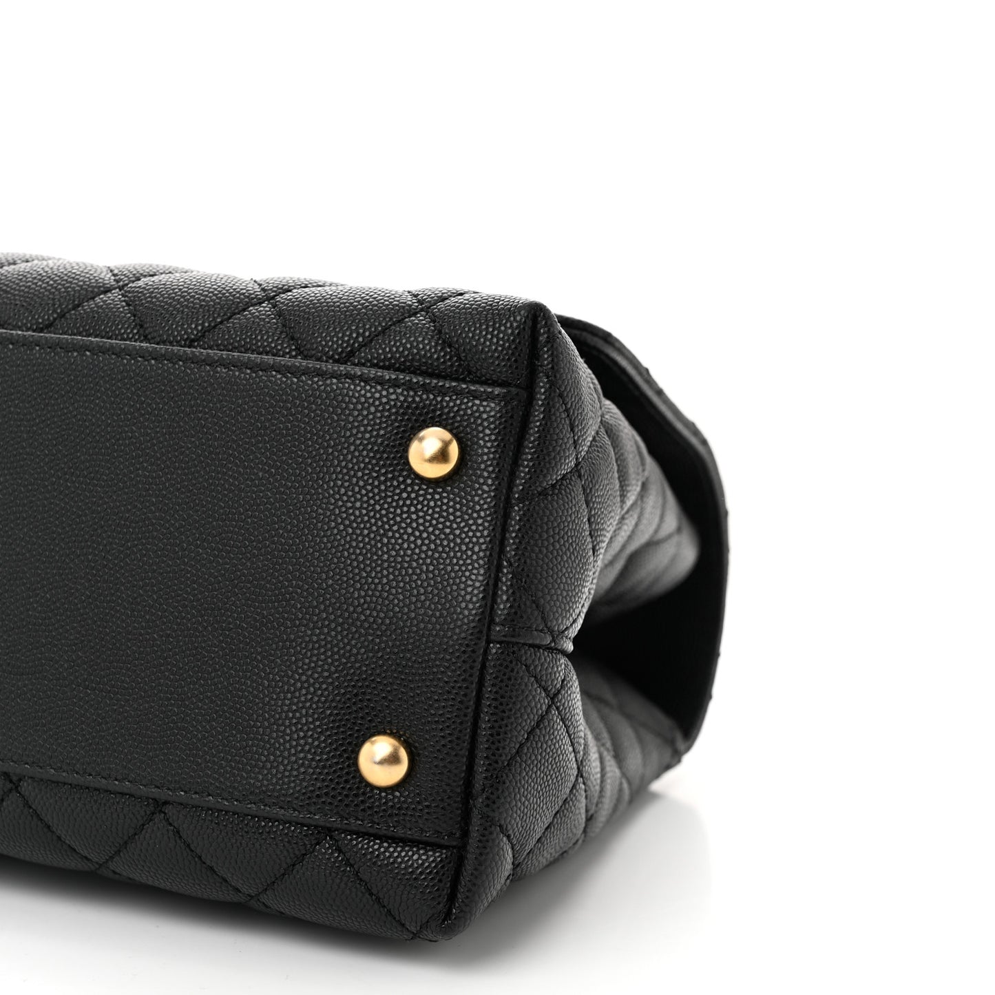 Caviar Quilted Small Coco Chain Handle Flap Black