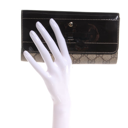 Gucci Patent Monogram Continental Wallet Brown 2 of 8