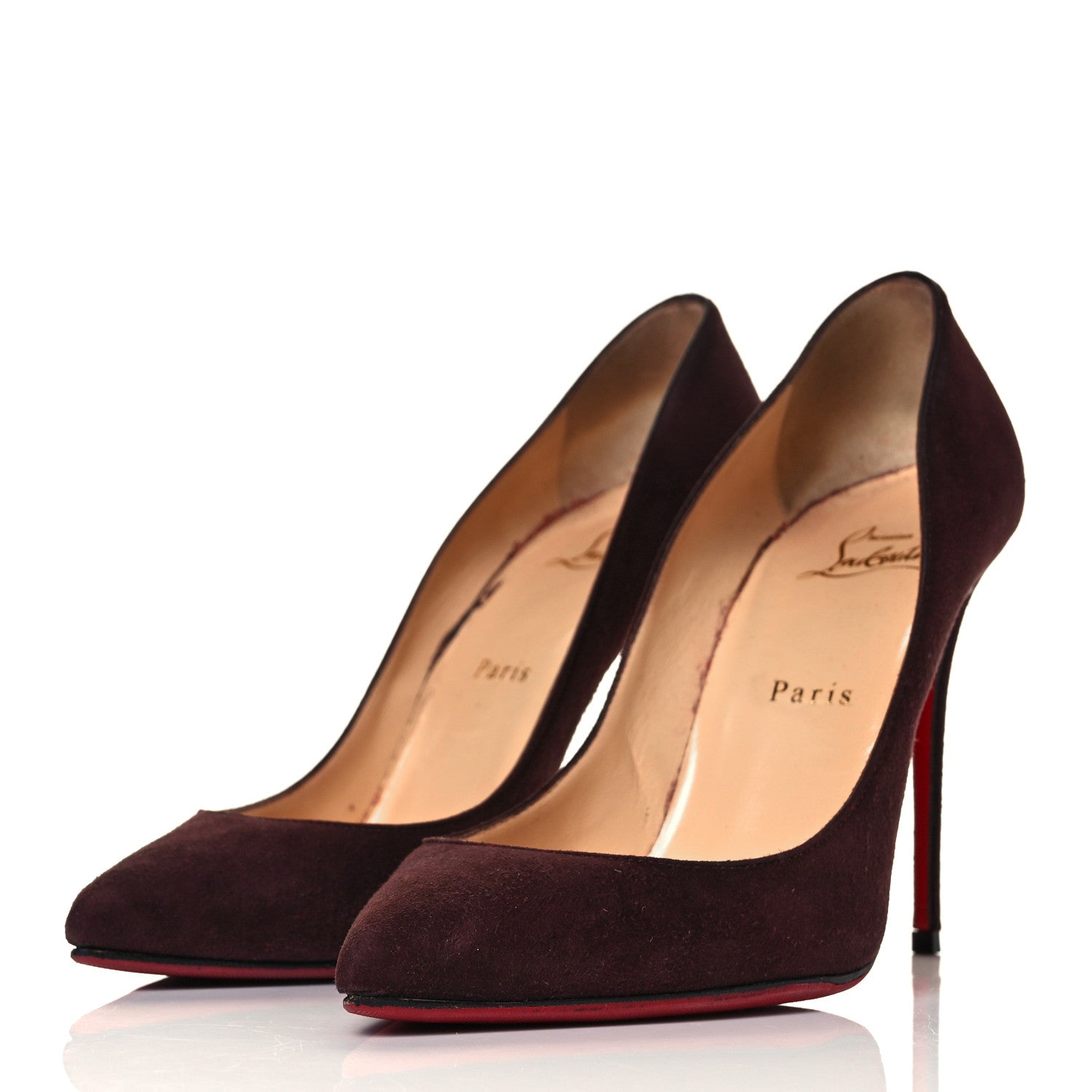 Christian Louboutin Suede Pigalle Follies 100 Pumps 38.5 Cramoisi 3 of 8