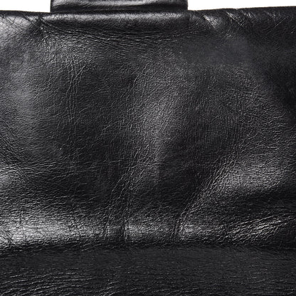 Chanel Glazed Calfskin Castle Rock Large Flap Black Burgundy 17 of 19