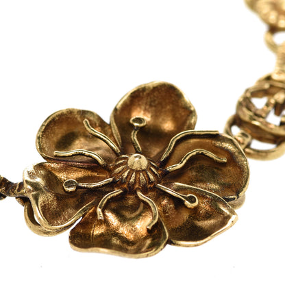 Gucci Metal Floral Detail Bracelet Aged Gold 4 of 7