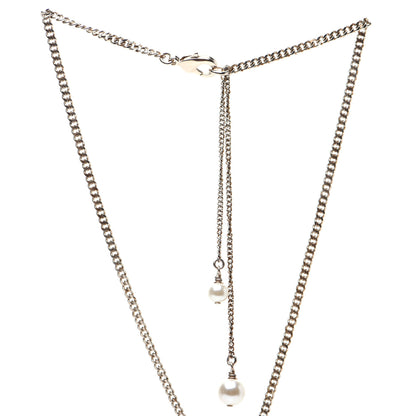 Chanel Chain CC Pearl Drop Necklace Gold 5 of 5