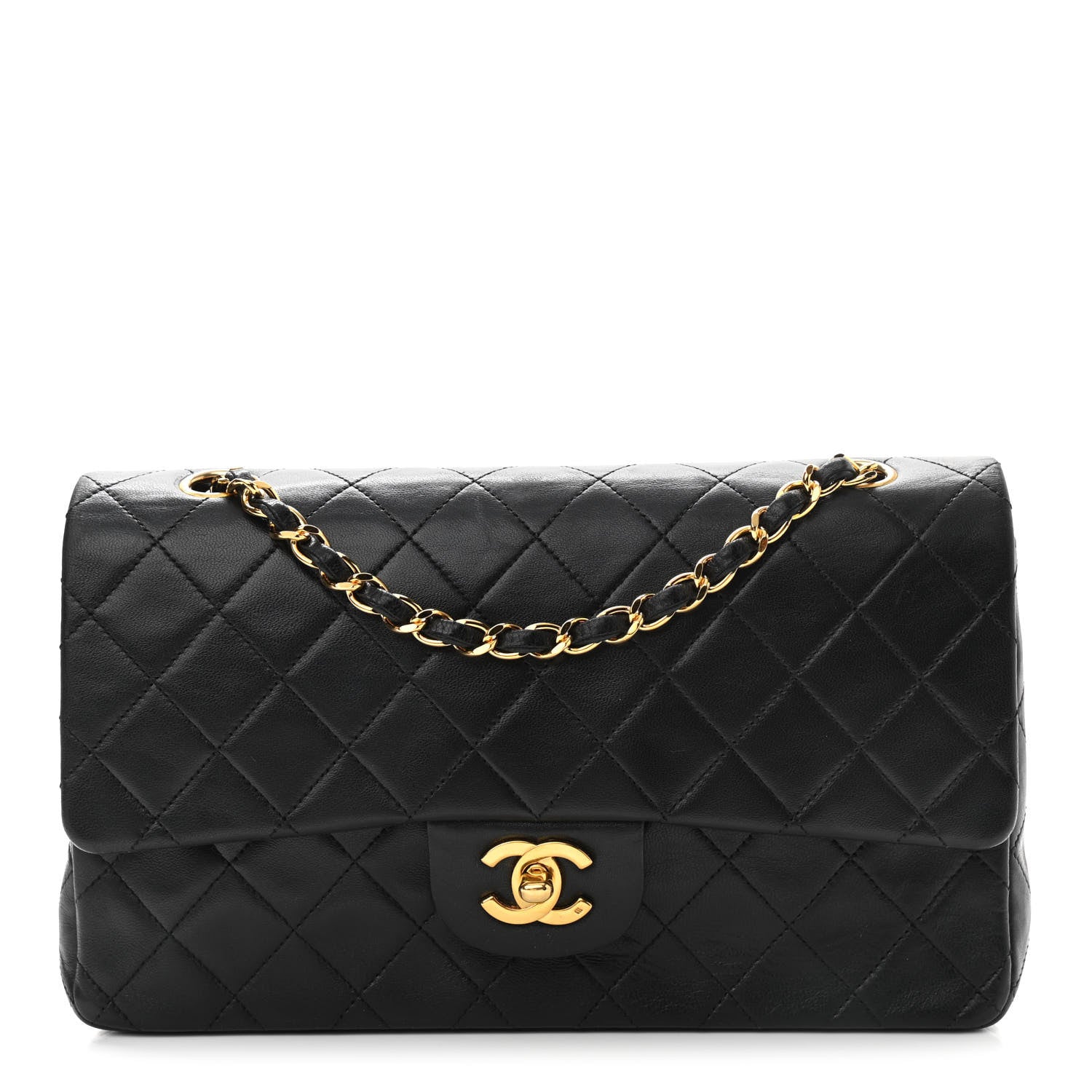 Chanel Lambskin Quilted Medium Double Flap Black 1 of 11