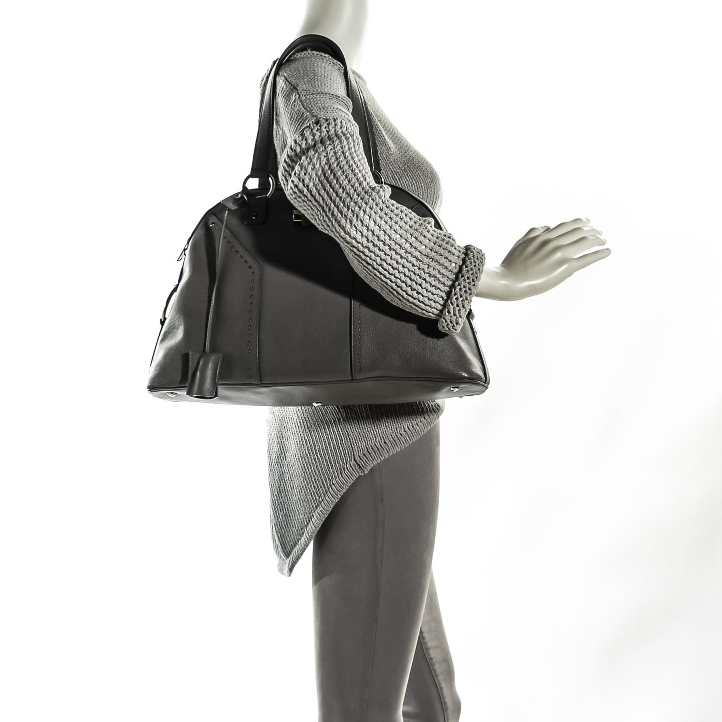 Calfskin Large Muse Dark Gray