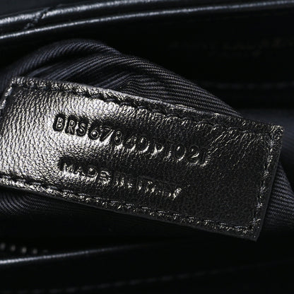 Saint Laurent Calfskin Y Quilted Monogram Monochrome Toy Loulou Crossbody Bag Black 7 of 11