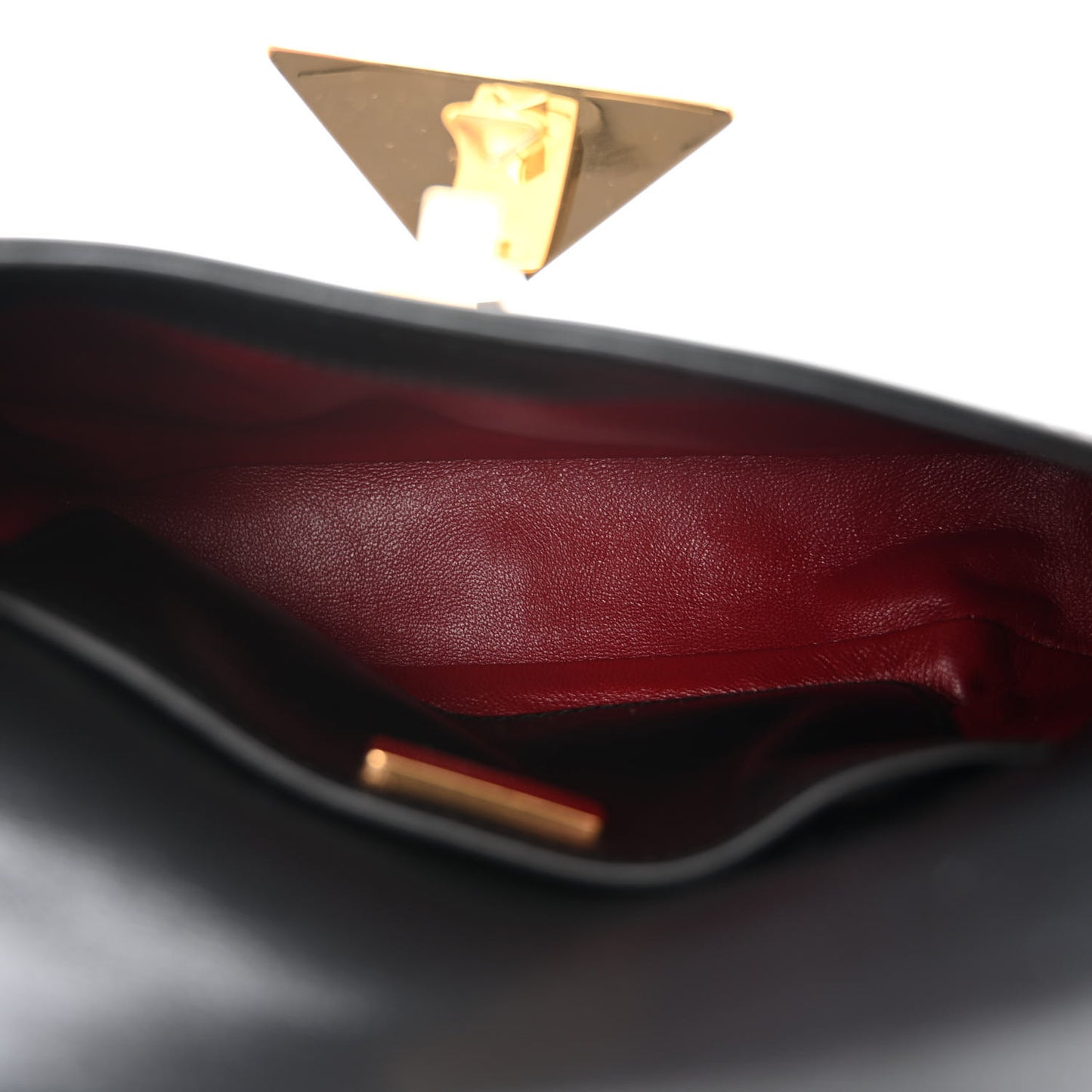 Spazzolato Triangle Flap Shoulder Bag Black
