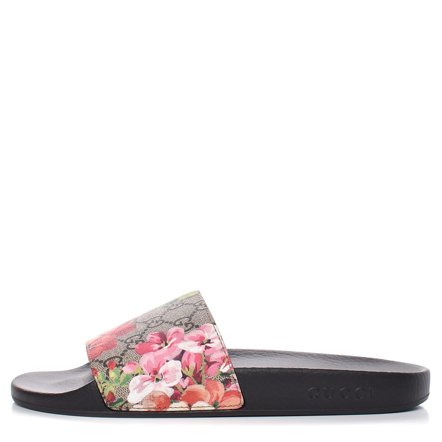 GG Supreme Monogram Blooms Slide Sandals 40 Beige Multicolor