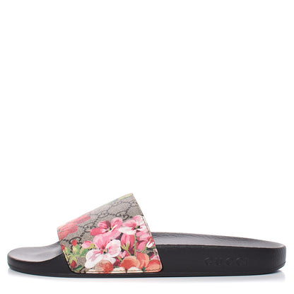 Gucci GG Supreme Monogram Blooms Slide Sandals 40 Beige Multicolor 1 of 8