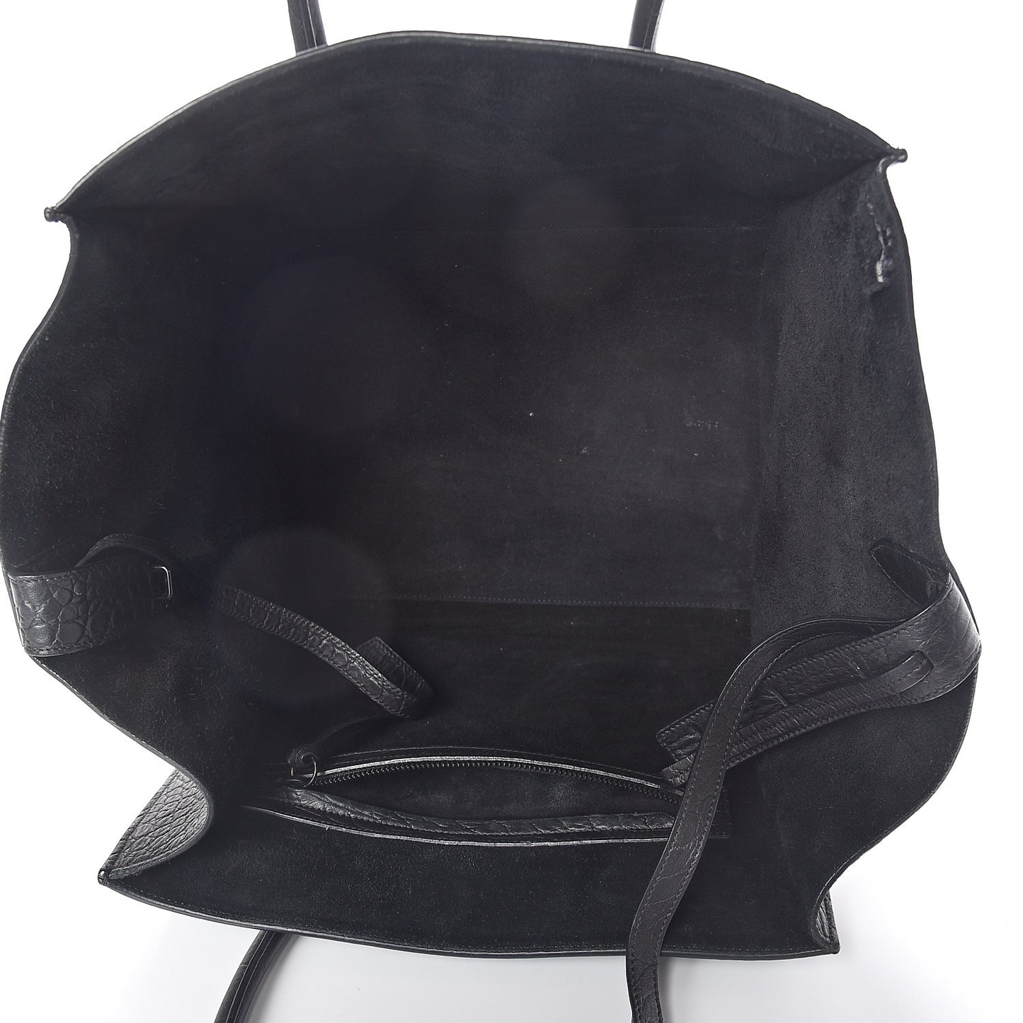 Crocodile Embossed Calfskin Medium Phantom Luggage Black