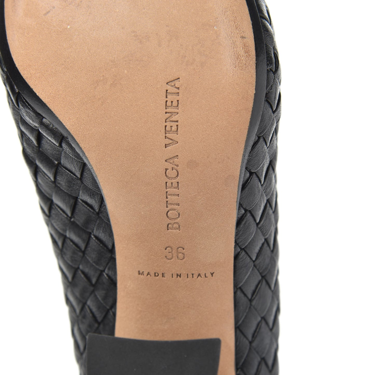 Nappa Intrecciato Almond Pumps 36 Black
