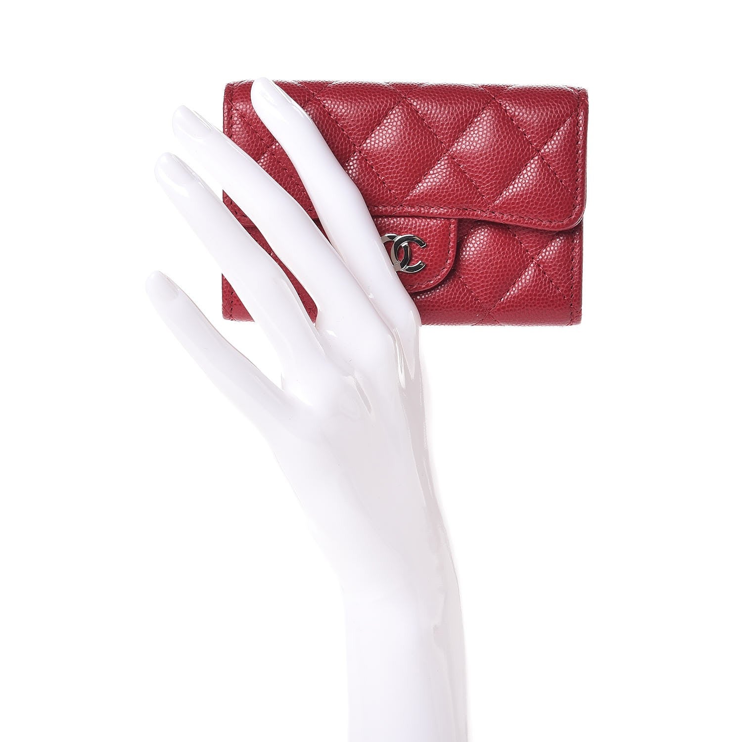 Chanel Caviar Quilted Flap Card Holder Pink 2 of 9