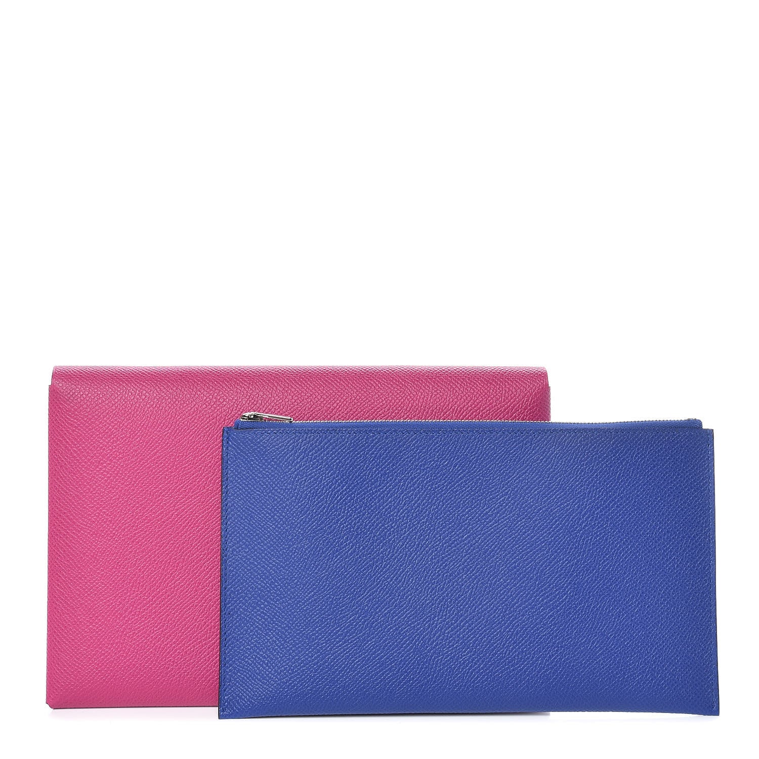 Hermes Epsom Calvi Pouch Rose Poupre Bleu Electrique 1 of 12