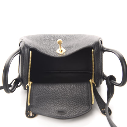 Hermes Taurillon Clemence Mini Lindy 20 Black 5 of 11
