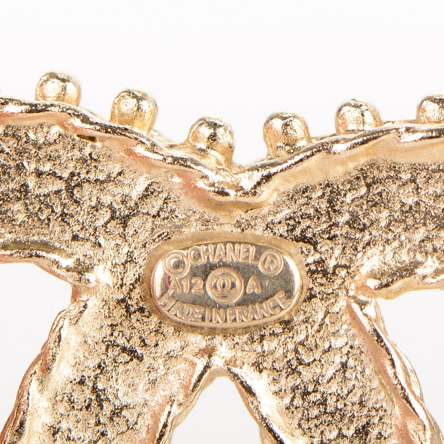 Chanel Crystal CC Brooch Light Gold 4 of 4