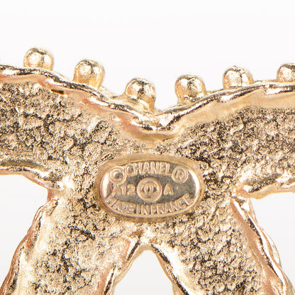 Chanel Crystal CC Brooch Light Gold 4 of 4