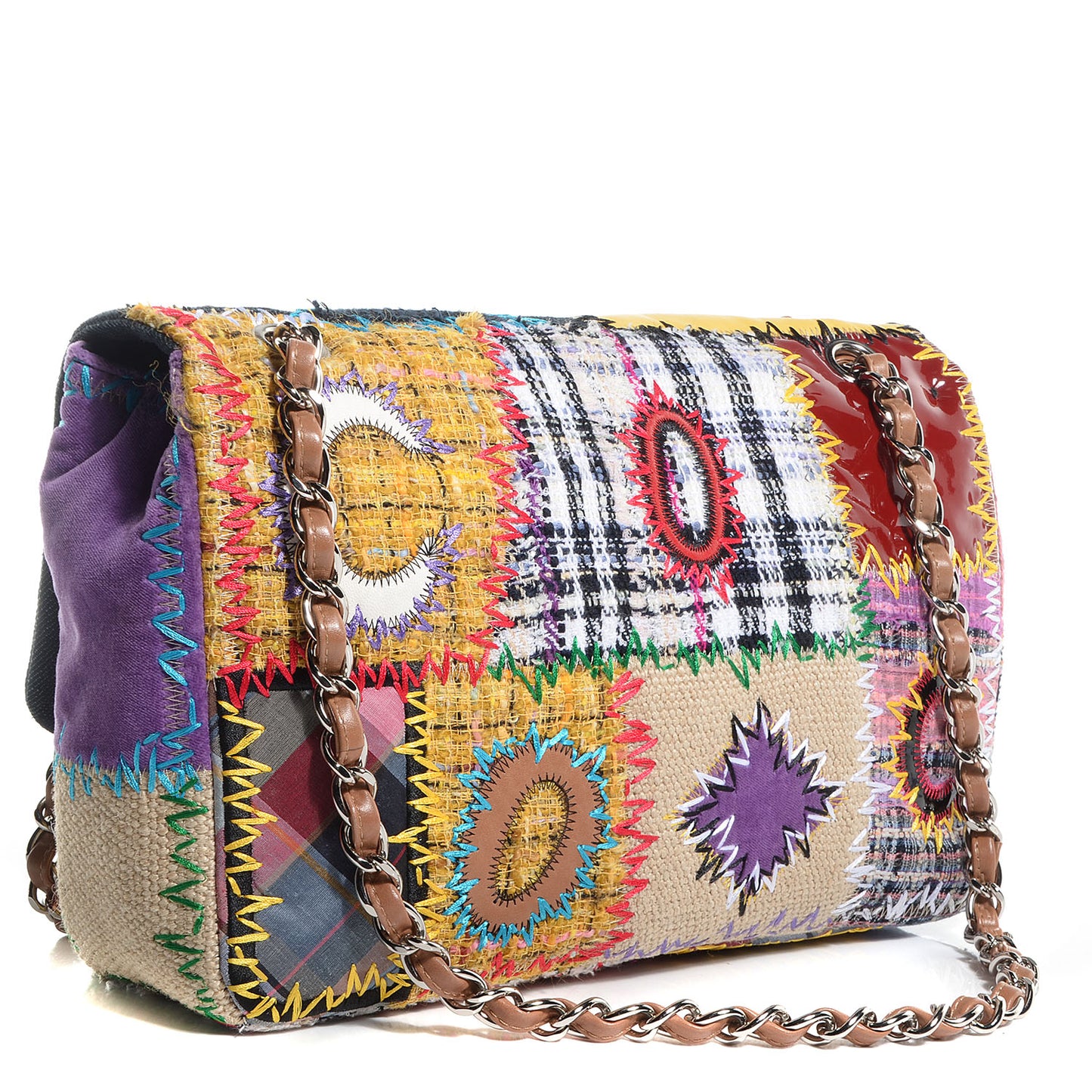 Patchwork Jumbo Flap Yellow Multicolor