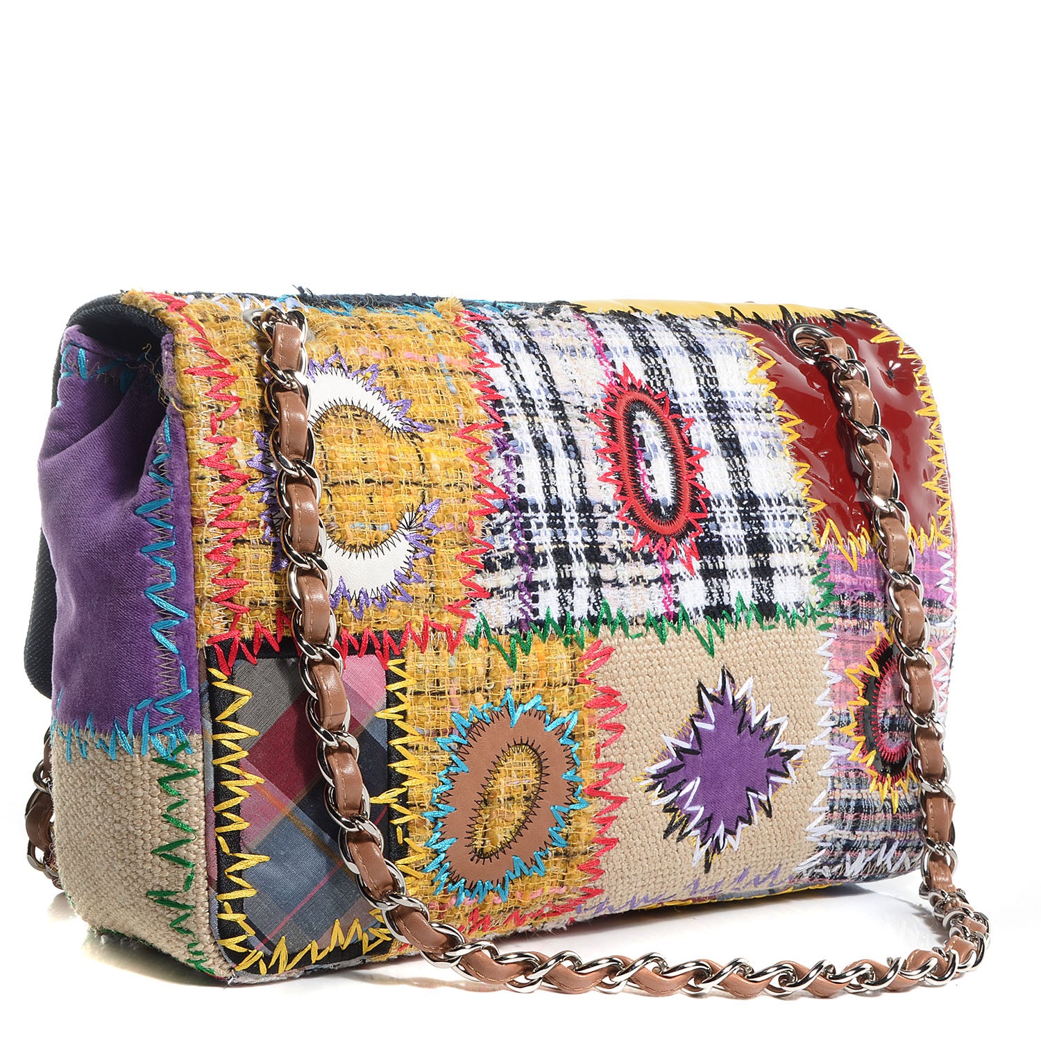 Chanel Patchwork Jumbo Flap Yellow Multicolor 3 of 7
