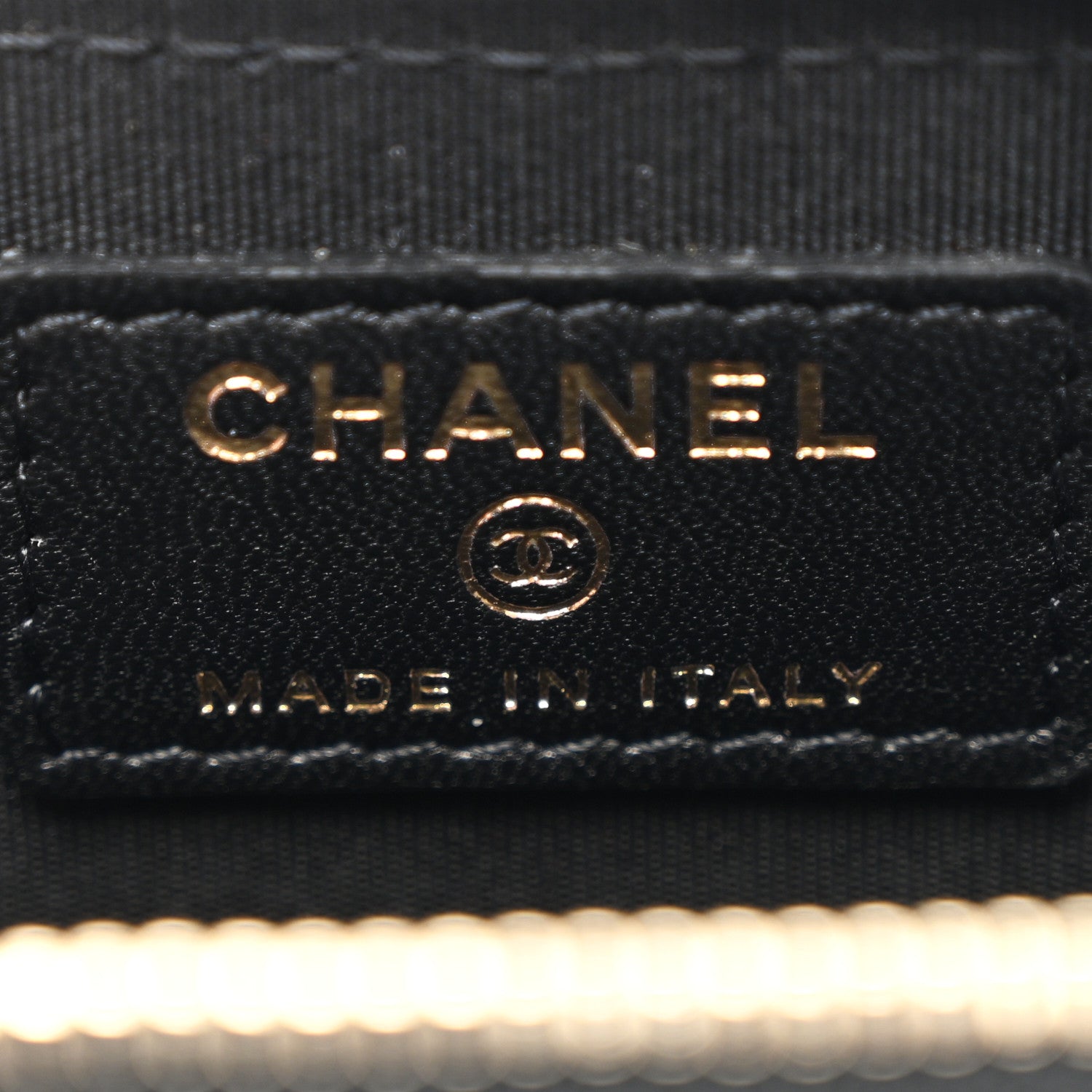 Chanel Lambskin Camellia Embossed Key Holder Case Black Gold 6 of 7