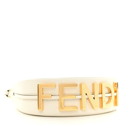 Fendi Vitello Grace Matte Mini Fendigraphy Hobo Bag White Ice 4 of 11