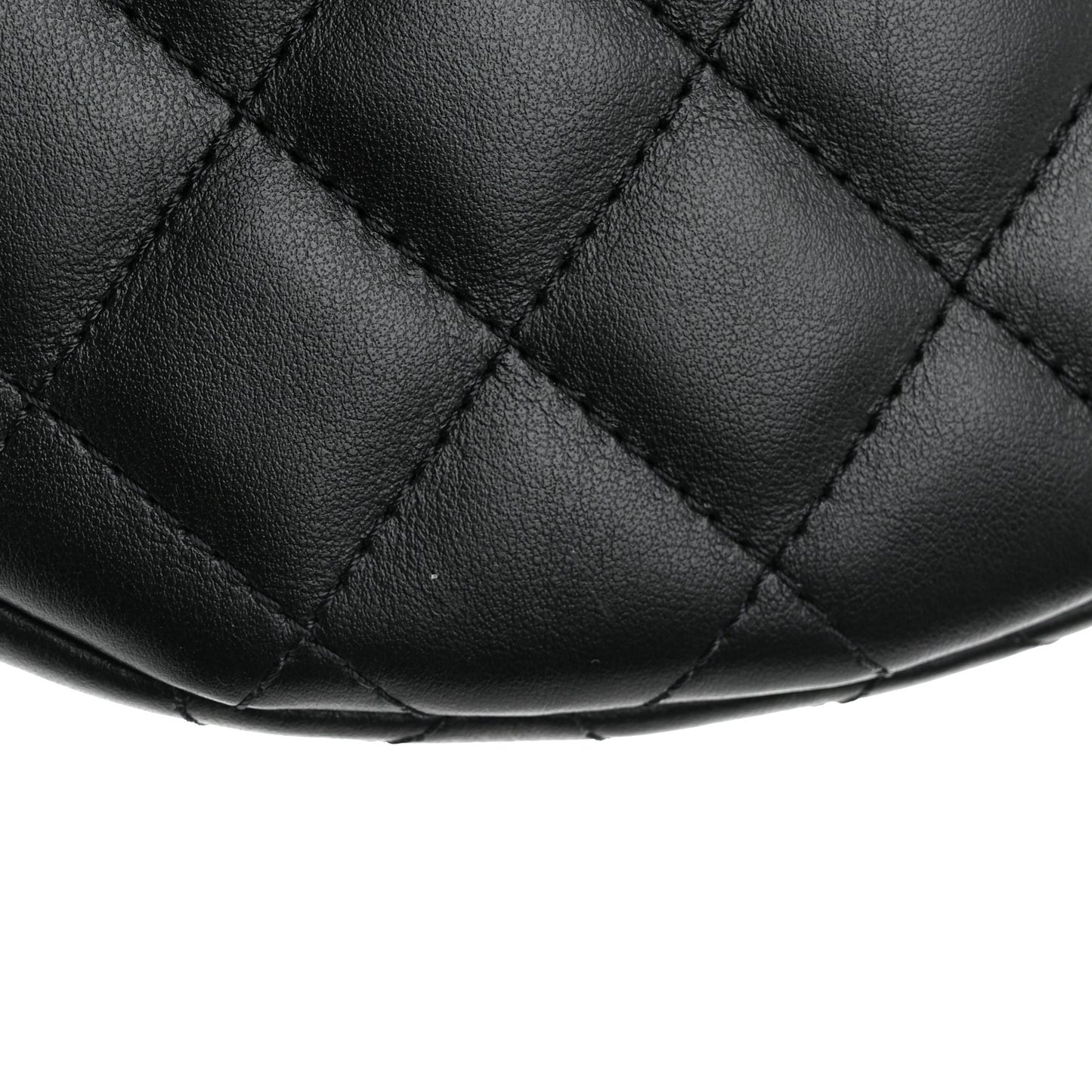 Calfskin Quilted Waist Belt Bag Black