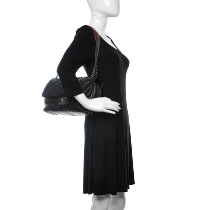 Chanel Aged Calfskin Jumbo New Portobello Flap Black 2 of 11